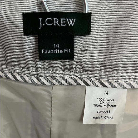 J Crew Favorite Fit Size 14 Wool Plaid Wide Leg Cuffed Trouser Pants Academia - Picture 2 of 12